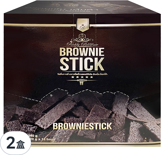 Richly Brownie 布朗尼脆片巧克力餅乾 12入, 240g, 2盒