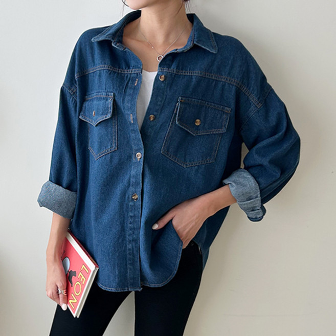 마이쏭 데님셔츠 청남방 시크오버핏데님셔츠