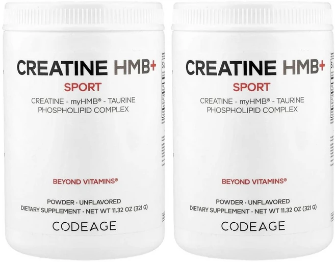 코드에이지 스포츠 크레아틴 HMB 플러스 언플래버드 321 g Codeage Sport Creatine HMB+ Unflavored 321g, 2개 - 쿠팡