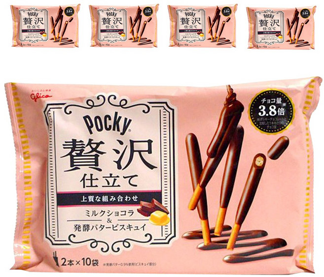 글리코 포키 호화로운 밀크 쇼콜라 & 발효 버터 비스킷 10개입, 5개