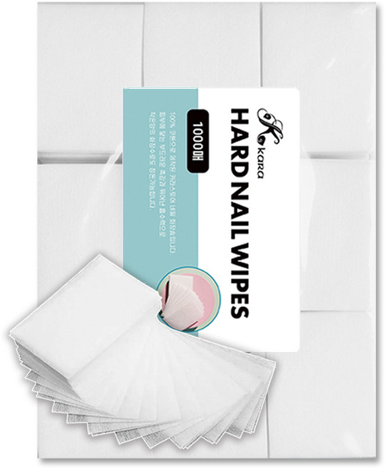 카라 네일 화장솜 프리미엄 쏙오프 젤 와이퍼 1000매 대용량 보풀없는, 1개, 1000매입, 화이트