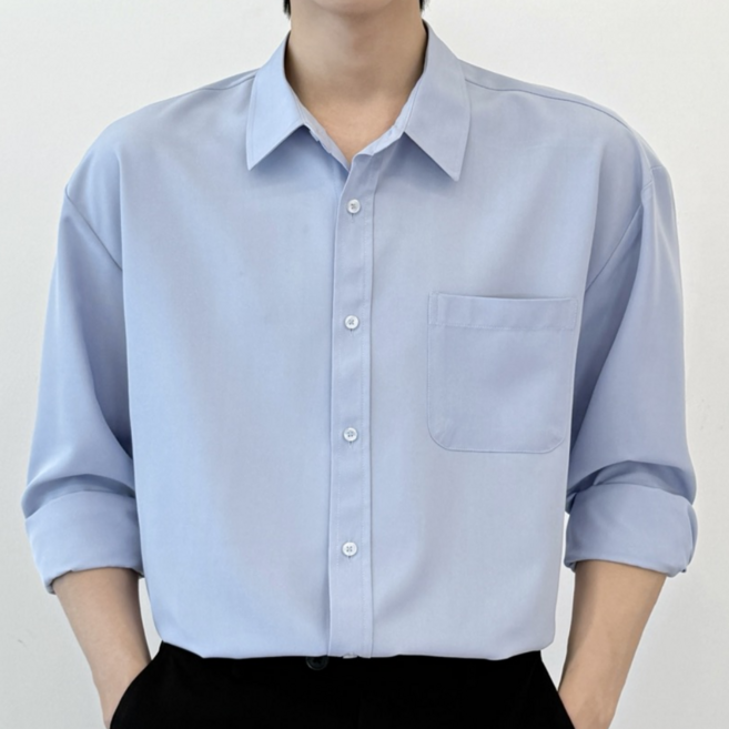 데이로아 남자 긴팔셔츠 빅사이즈 오버핏 링클프리 캐주얼 남방