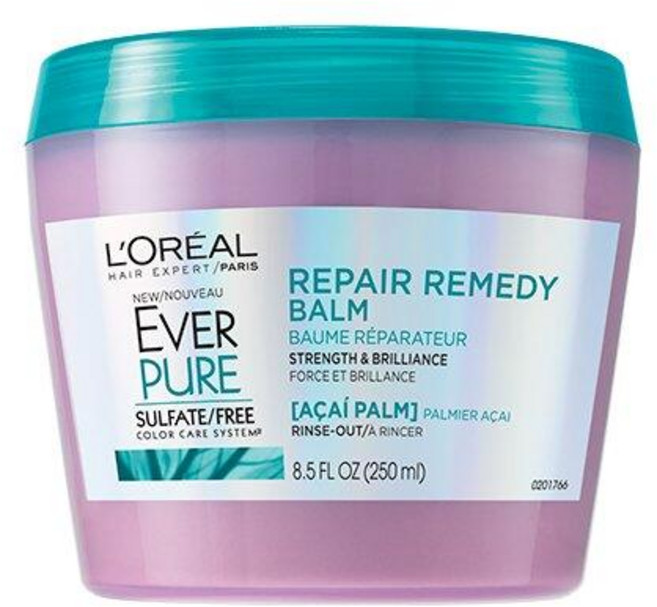 로레알 L'Oréal Paris EverPure Sulfate Free Repair Remedy 밤 251.4ml (8.5액량 온스) 140962, L'Oréal Paris EverPure Sulfat, 1개, 250ml