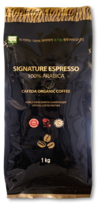 유기농 에스프레소 블렌드, 1개, 1kg, 홀빈(분쇄안함)