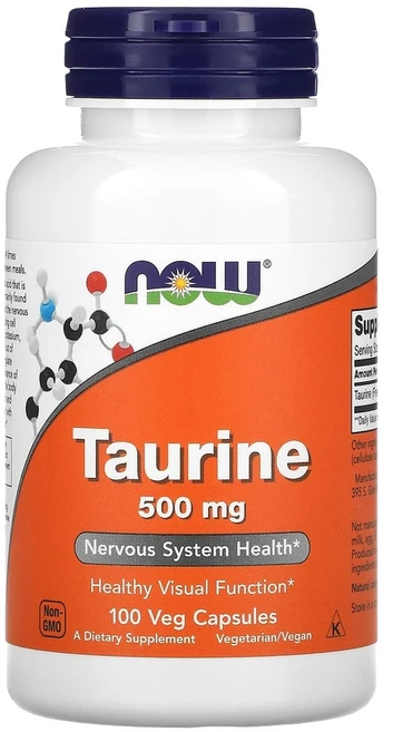 나우푸드 타우린 500mg 베지 캡슐, 1개, 100정 - 쿠팡