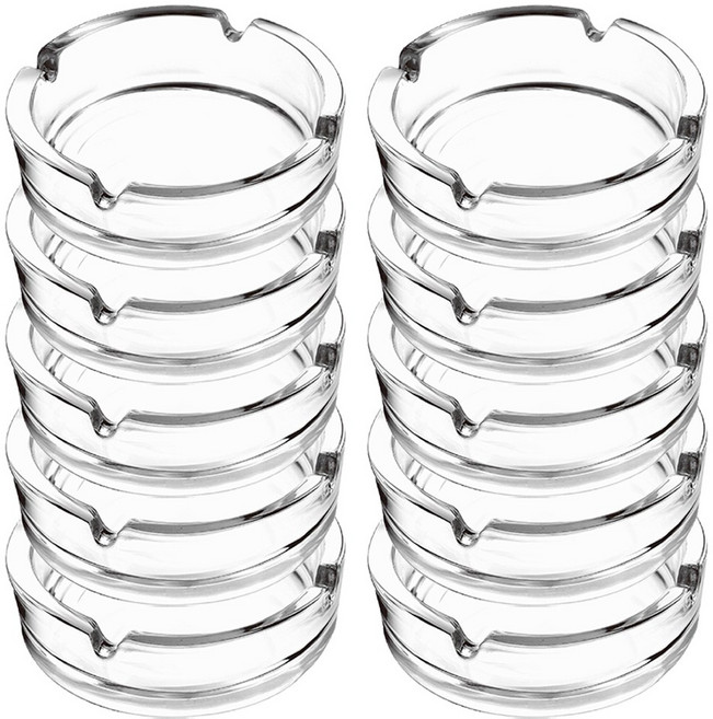 유리 재떨이 A타입 원형, 10개, 투명