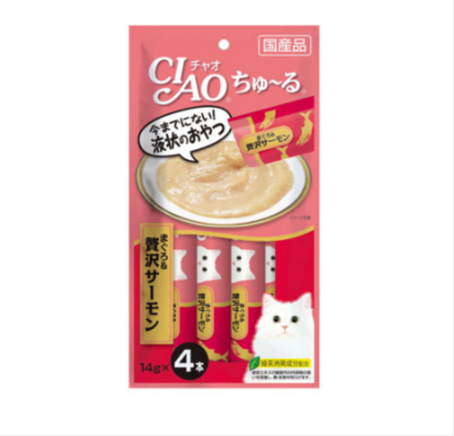 이나바 차오 츄루 고양이 파우치 간식 56g, 3개, 혼합맛(참치/연어)