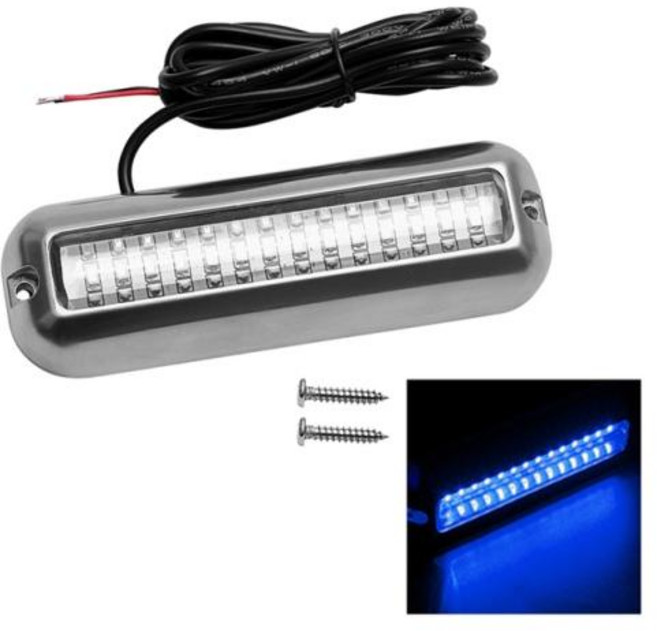 보트 네비게이션 라이트 80W 42 LED 수중 폰툰 해양 보트 상인방 조명 IP68 방수 LED 선박 빔 라이트 D7YA, 1개, 2) Blue
