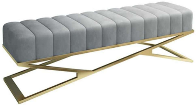 옷가게 현관 매장 인테리어 벨벳 골드 벤치 스툴 소파, 아이스 오렌지(120x38x42)