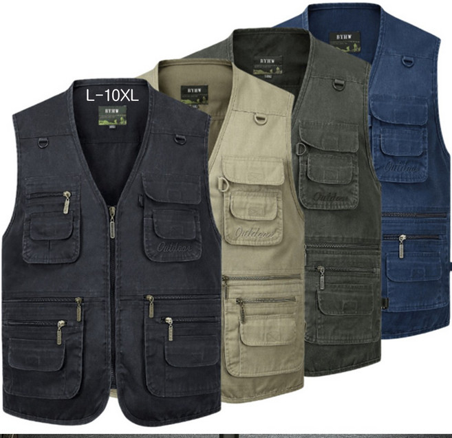 쥬엔리치 남자 빅사이즈 캐주얼 조끼 작업복 등산 낚시 오버핏 L-10XL
