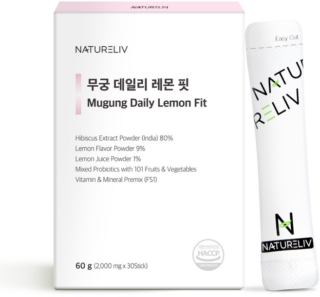 네이쳐리브 무궁 데일리 레몬 핏 스틱 무궁화 추출물 분말 80% 함유, 1개, 60g
