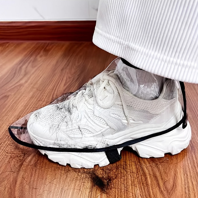 방진 방오 머리카락 방지 투명 헤어샵 신발 덮개 보호 커버 2P 세트, 1세트, 투명 M