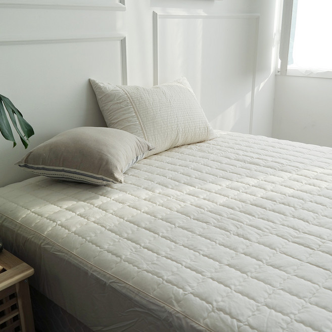 에스텔 순면 광목 누빔 매트리스커버 / ㅁ자 고무밴드