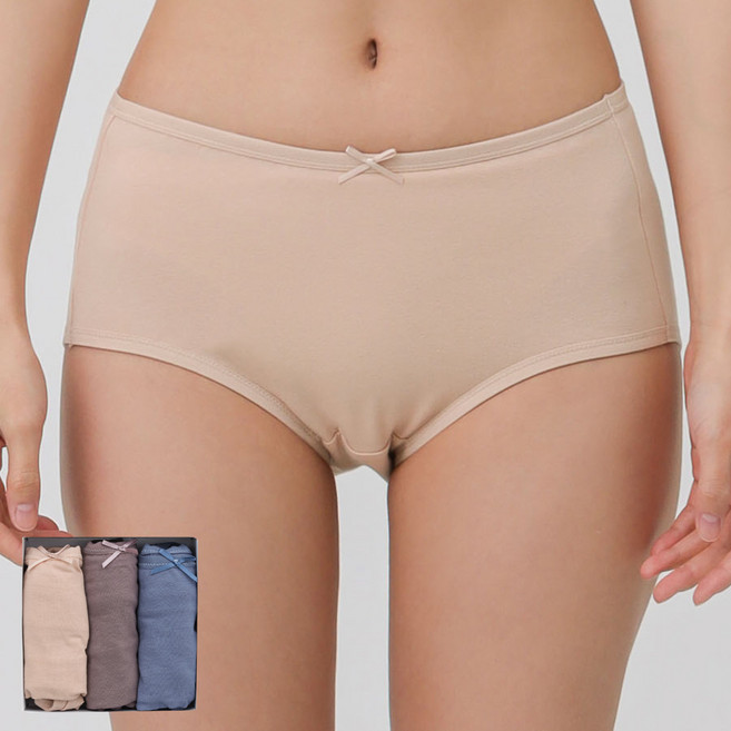 [제임스딘]면스판 여자 맥시 삼각 팬티 3매 세트(JHWPXP62)