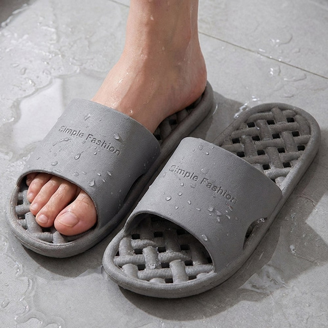 투데이리빙 2개 세트 미끄럼 방지 무소음 안전 욕실화 남성 여성 커플 화장실 욕실 슬리퍼 물빠짐 설계 다용도 거실 사무실 베란다 실내화, 그레이