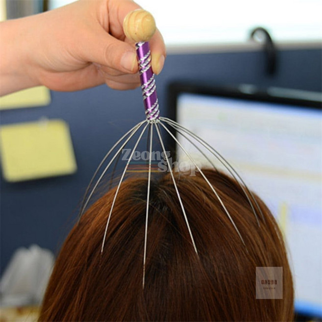 지옹샵 시원한 두피마사지기 12촉수 휴대용두피마사지기