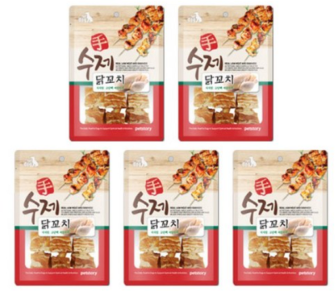 펫스토리 강아지 수제 닭꼬치 간식, 닭고기, 90g, 10개