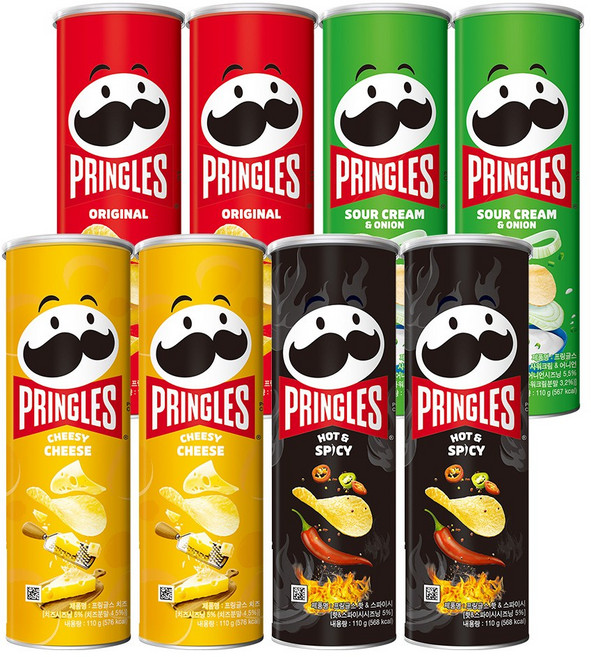 프링글스 (오리지날+양파맛+매운맛+치즈맛), 1개, 110g