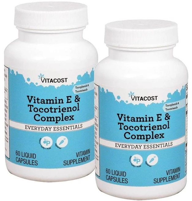 비타코스트 비타민E 토코트리에놀 콤플렉스 리퀴드 캡슐 Vitacost Vitamin E & Tocotrienol Complex, 2개, 60정 - 쿠팡
