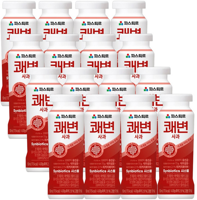 파스퇴르 쾌변요구르트 사과150ml, 150ml, 16개