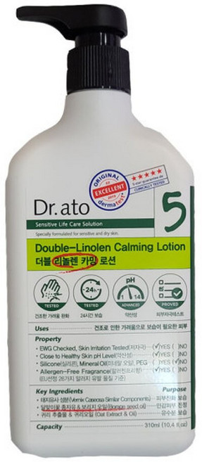 닥터아토 더블 리놀렌 카밍로션 가려운 피부용, 310ml, 1개