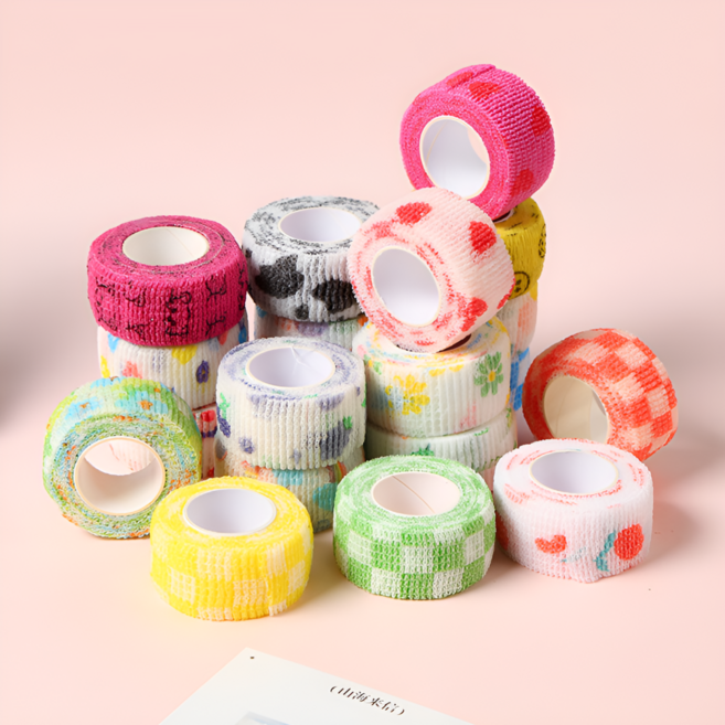 월드판다 12pcs 강아지 슬개골 보호대 자가점착 관절 쓸개골 동물용 테이핑 테이프, 12개, 혼합