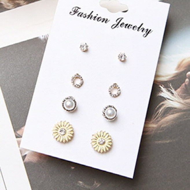 카밀라 [당일발송] 블루밍데이지 4set 귀걸이