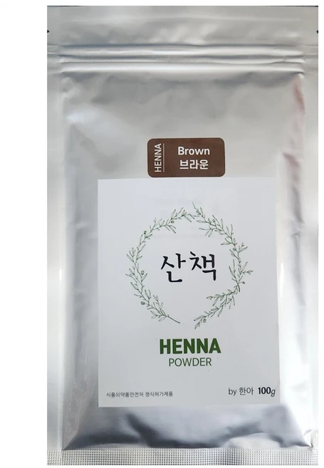 산책헤나 헤어메이드 인도산천연헤나100g 내추럴오렌지/식약청수입허가ISO 9001인증, 1개, 브라운 - 쿠팡