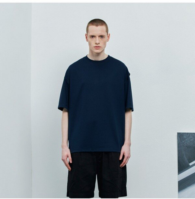 크리스크리스티 크리스크리스티 암홀 폴디드 디테일 반팔티셔츠_NAVY / KKMASWMDP04