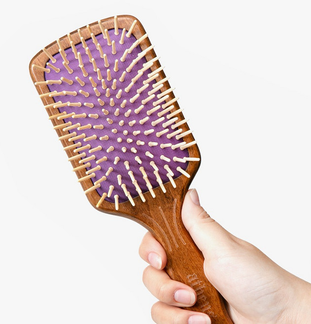 셀리본 아테네 여신 헤어브러쉬 엉킨 머리, 1개, 패들 브러시 대형 - 우드핀