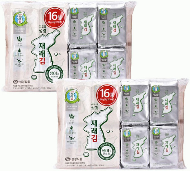 지도표 성경 재래김 도시락김 4g 32봉, 32개