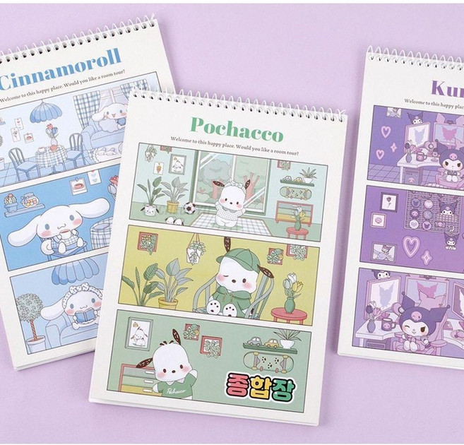 비버리코 산리오 캐릭터즈 종합장 무선 노트 랜덤발송, 10개