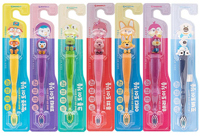 뽀로로 칫솔 7종 어린이 미세모 칫솔 / 3세이상, 6개, 1개입