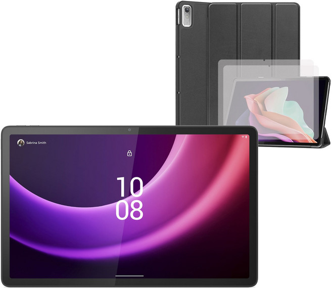 레노버 K11 Gen 2(글로벌 모델 P11)태블릿 11.5형 6G 옥타코어 한국어 지원 가능+ LEPOID 슬림 보호케이스 + 강화 유리 화면 보호기 x 2 청소 스티커 포함, Wi-Fi, 128GB, 그레이, 블랙