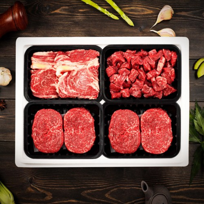 안동바른하우 1등급 한우구이 정육 가족세트9호 1.2kg, 1세트