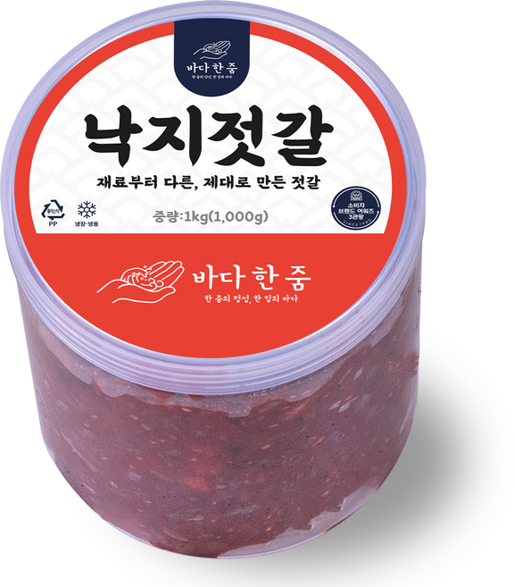 바다한줌 최상급 낙지젓갈 오동통 저염 국내제조, 1개, 1kg