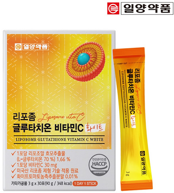 일양약품 리포좀 글루타치온 비타민C 화이트 식약처 HACCP 인증 분말 스틱, 1개, 30회분