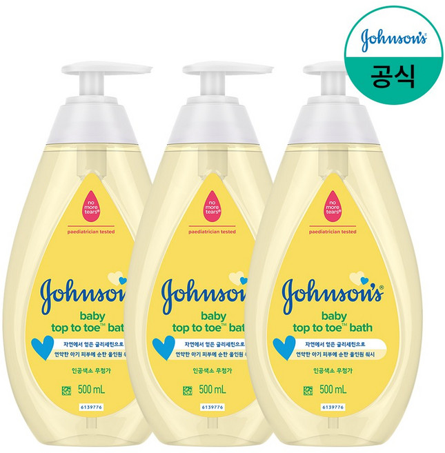 존슨즈베이비 탑투토 베이비 바스, 500ml, 3개