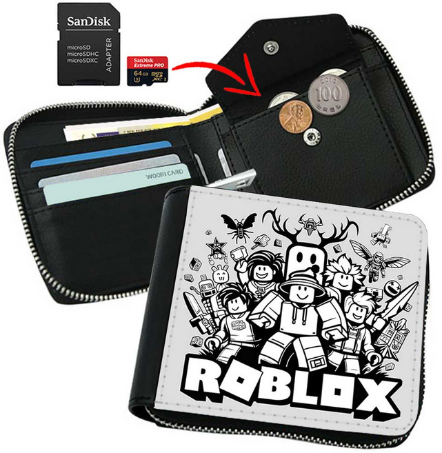 로블록스 지퍼 지갑 반지갑 중학생 초등학생 아동 굿즈 선물 눕 로벅스 메타버스 메모리카드 수납 14