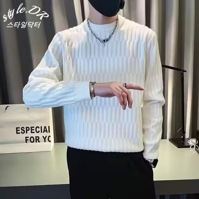 스타일닥터 남성 봄 간절기 얇은 니트 티셔츠 긴팔 가벼운 착용감 데일리 루즈핏