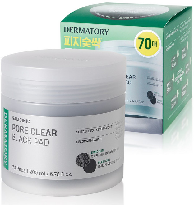 더마토리 살리시닉 포어 클리어 블랙패드 200ml, 70매입, 1개