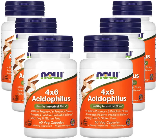 나우푸드 4x6 애시도필러스 베지캡슐 60정, 6개 - 쿠팡