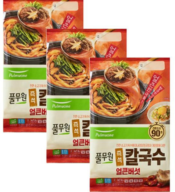 풀무원 얼큰버섯칼국수 367.8g 3개