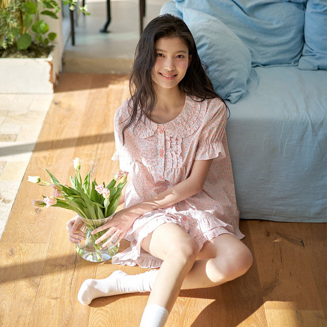 소로니 반팔 투피스 핑크 (40수)