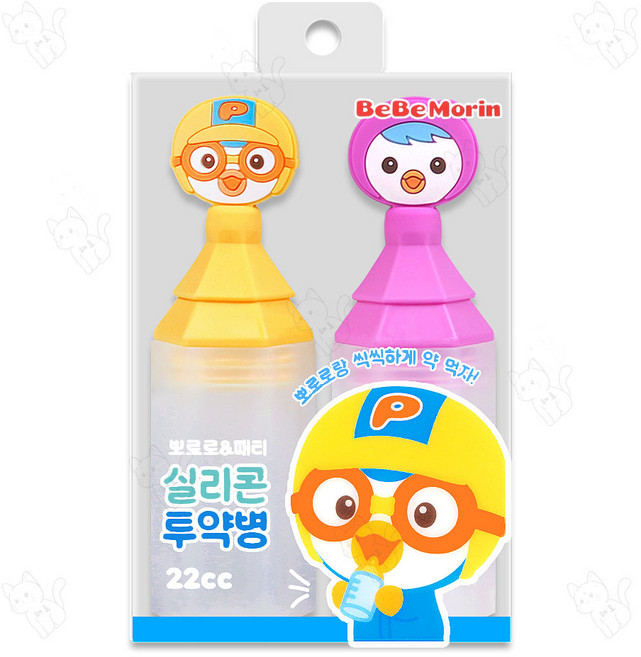 뽀로로 실리콘 투약병 22cc 2개입, 1개, (뽀로로+패티)