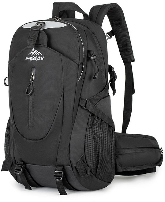 등산배낭 아웃도어 방수 내마모성 초경량 대용량 쌍 어깨 등산가방 남자 여성 배낭 백팩, 블랙