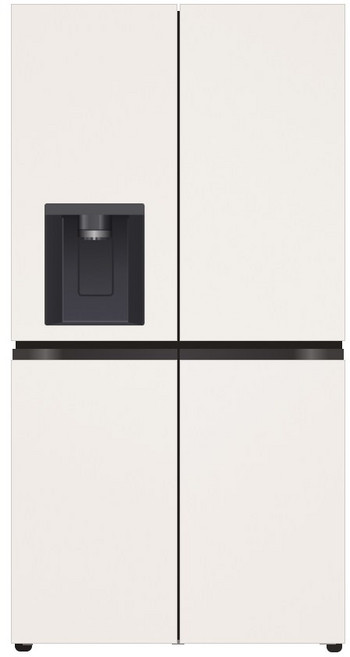 (LG전자) DIOS(디오스) 오브제컬렉션 STEM 얼음정수 4도어 냉장고 820L (베이지/베이지/J825MEE042), J825MEE042