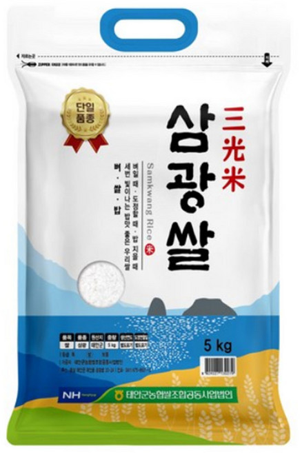 태안군농협 단일품종 삼광쌀 상등급, 5kg, 1개