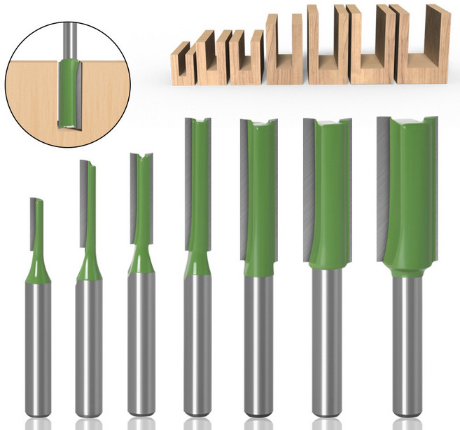 공구PXJ 목공밀링커터 트리머날 라우터비트나무홈파기 복사비트, 1세트