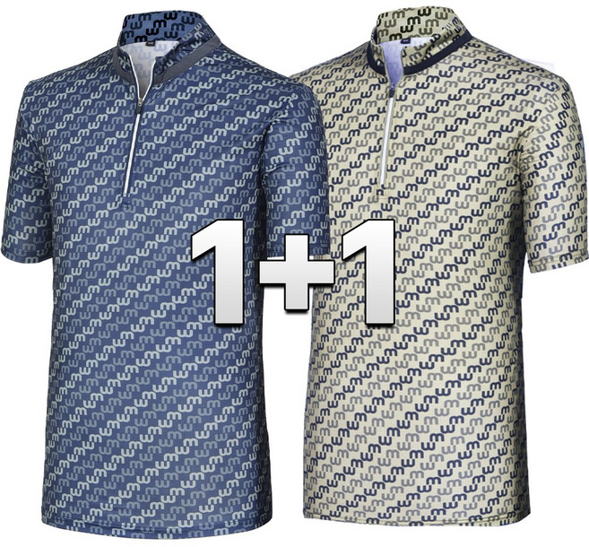 워킹맨 아울렛 1+1 시원한 쿨링 패턴 반팔 집업티셔츠 일상복 외출복 상의 아웃도어 티셔츠 A323